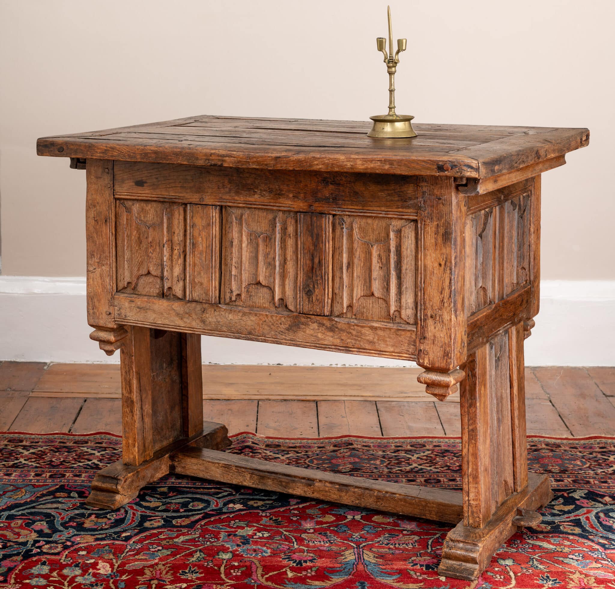 Gothic Oak Carved Rent Table