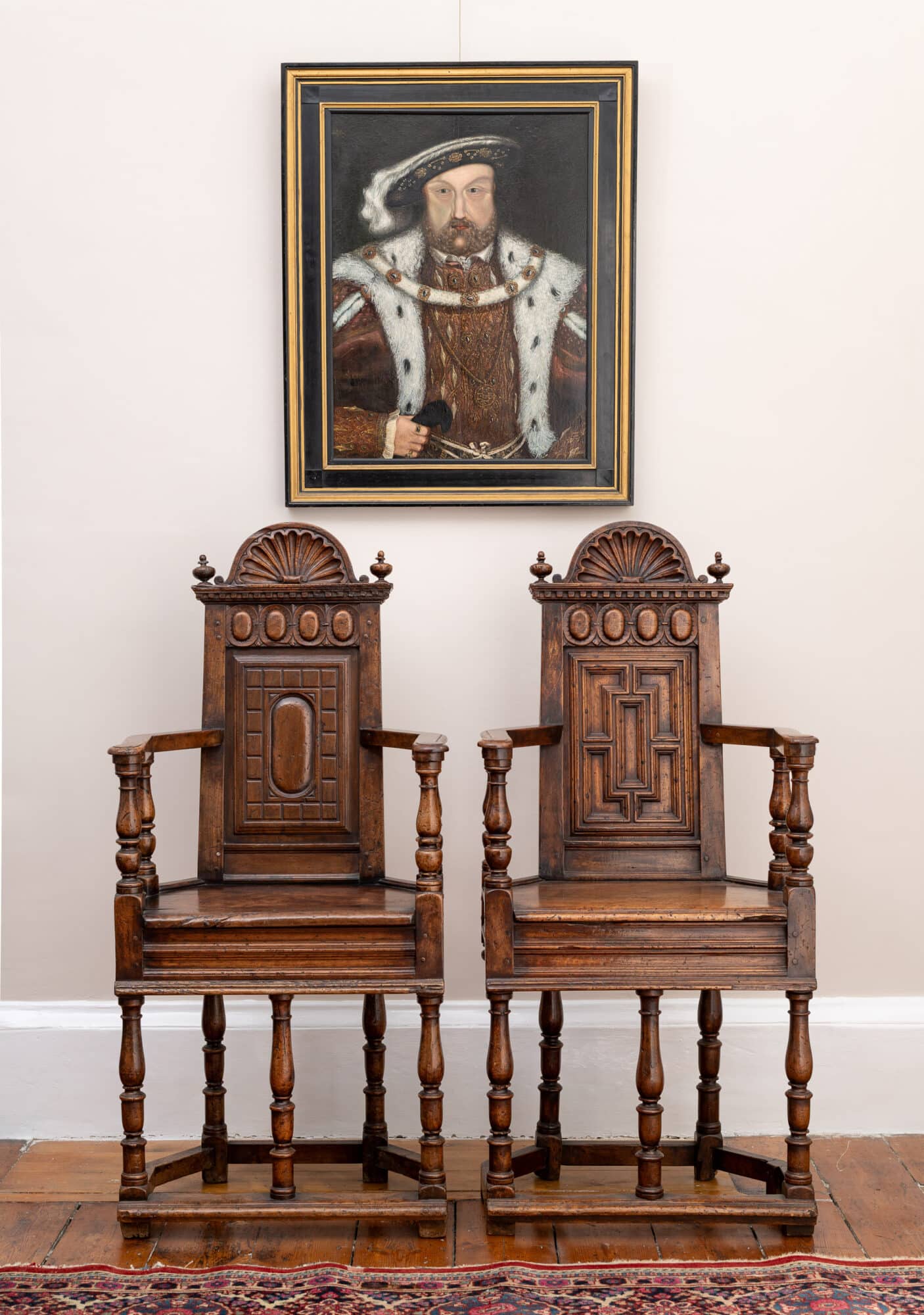 Pair of French Renaissance Walnut Caquetoire Armchairs