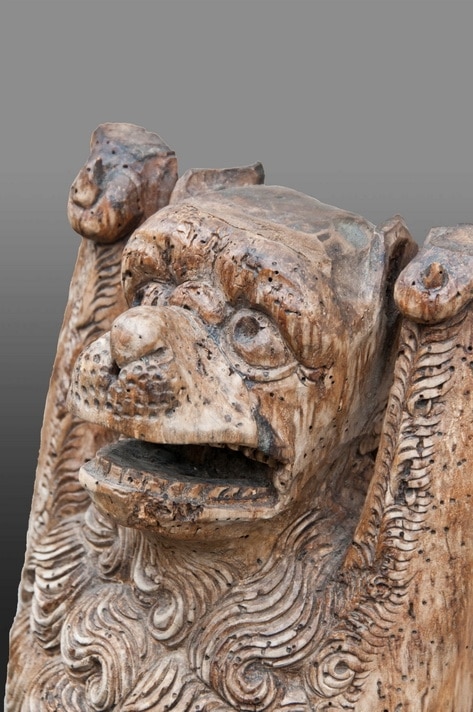 Pair of Tudor Lion supporters