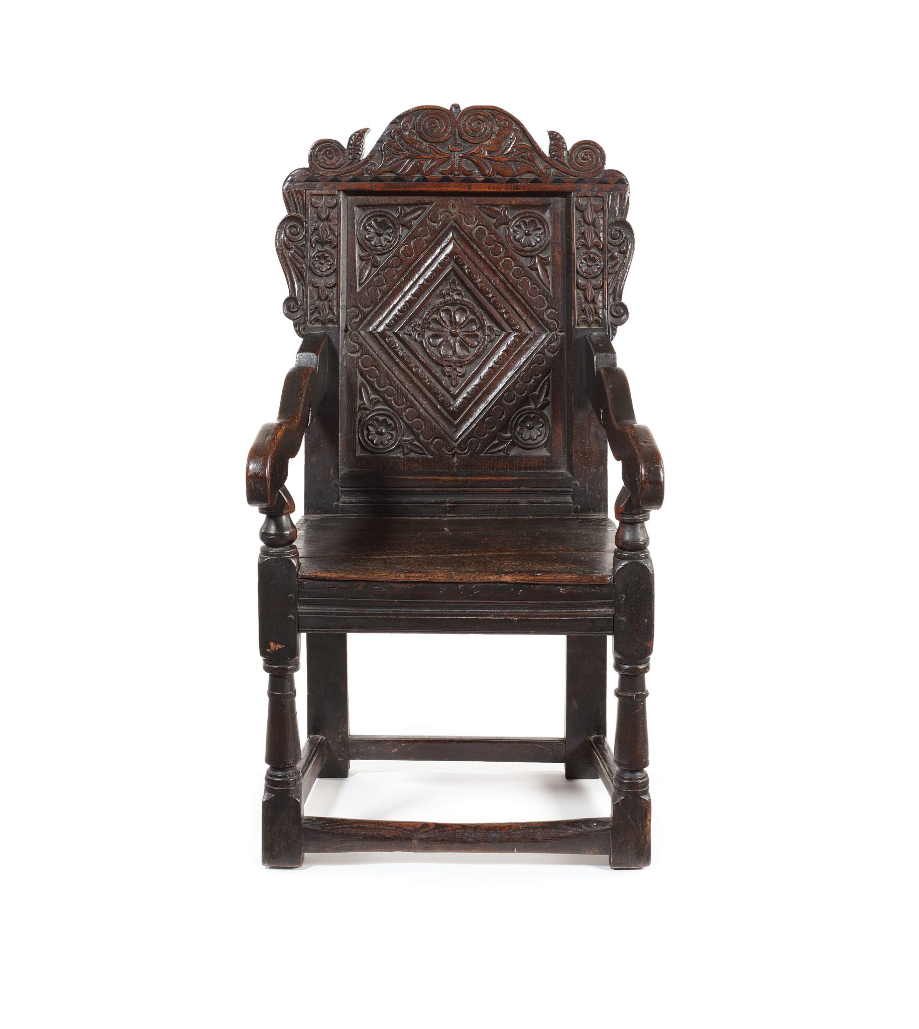 Charles II joined oak armchair