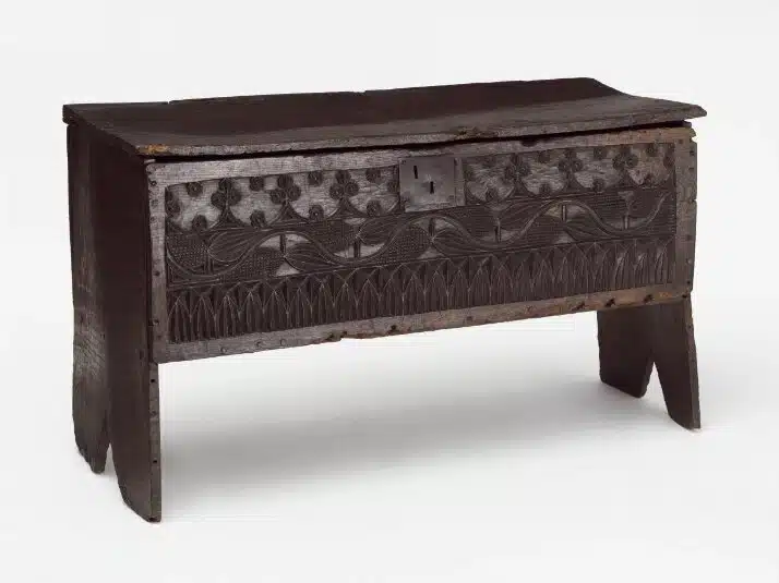 Henry VII boarded oak chest