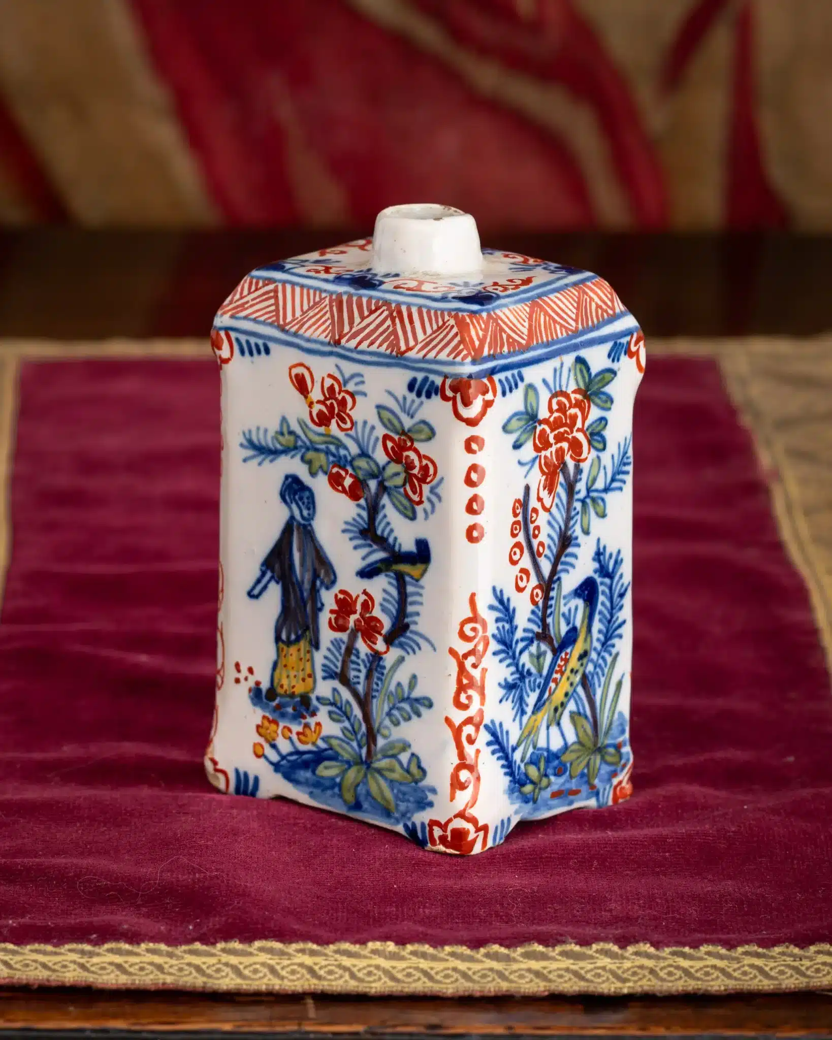 Polychrome Delftware Tea Canister