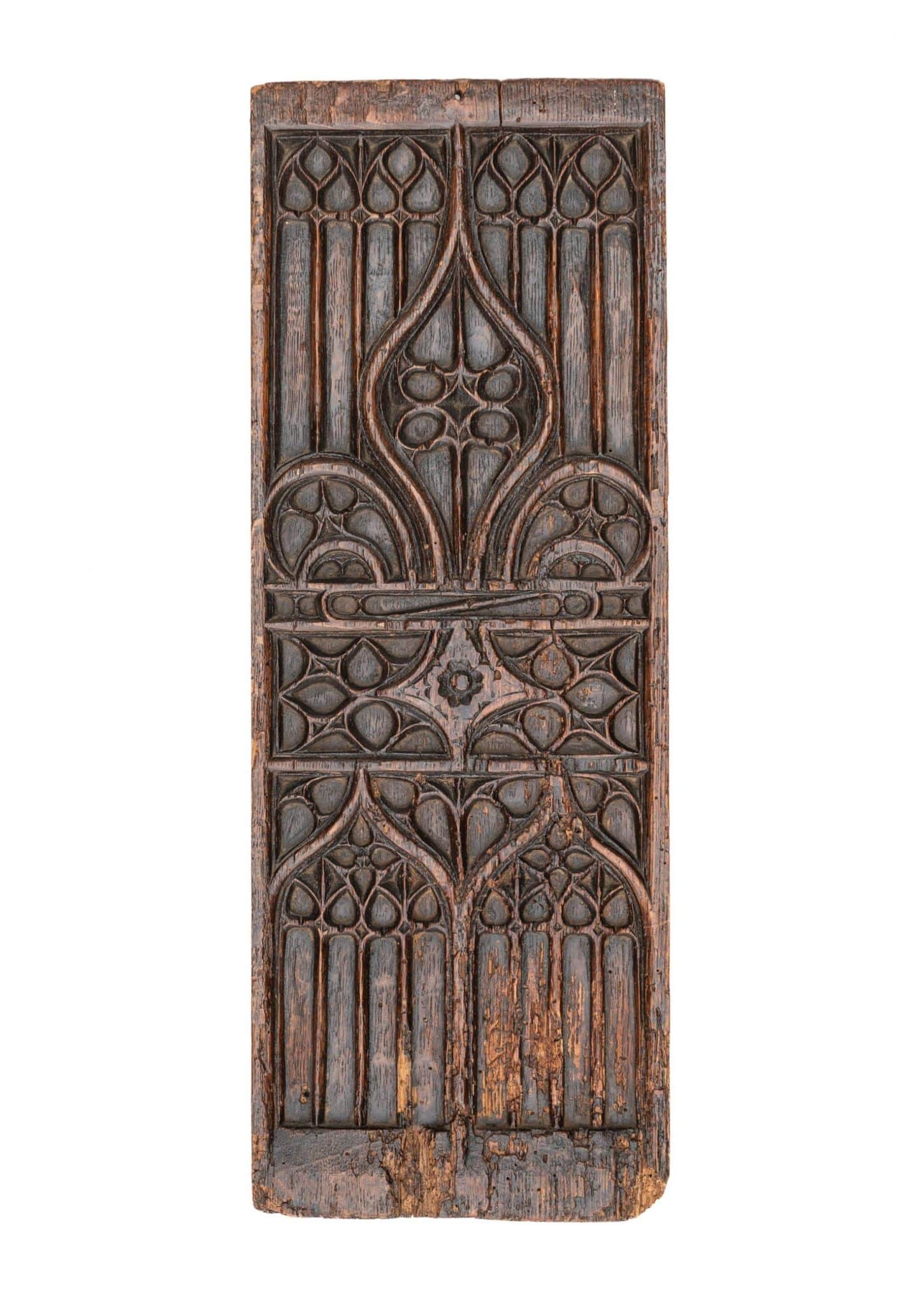 Gothic oak tracery panel