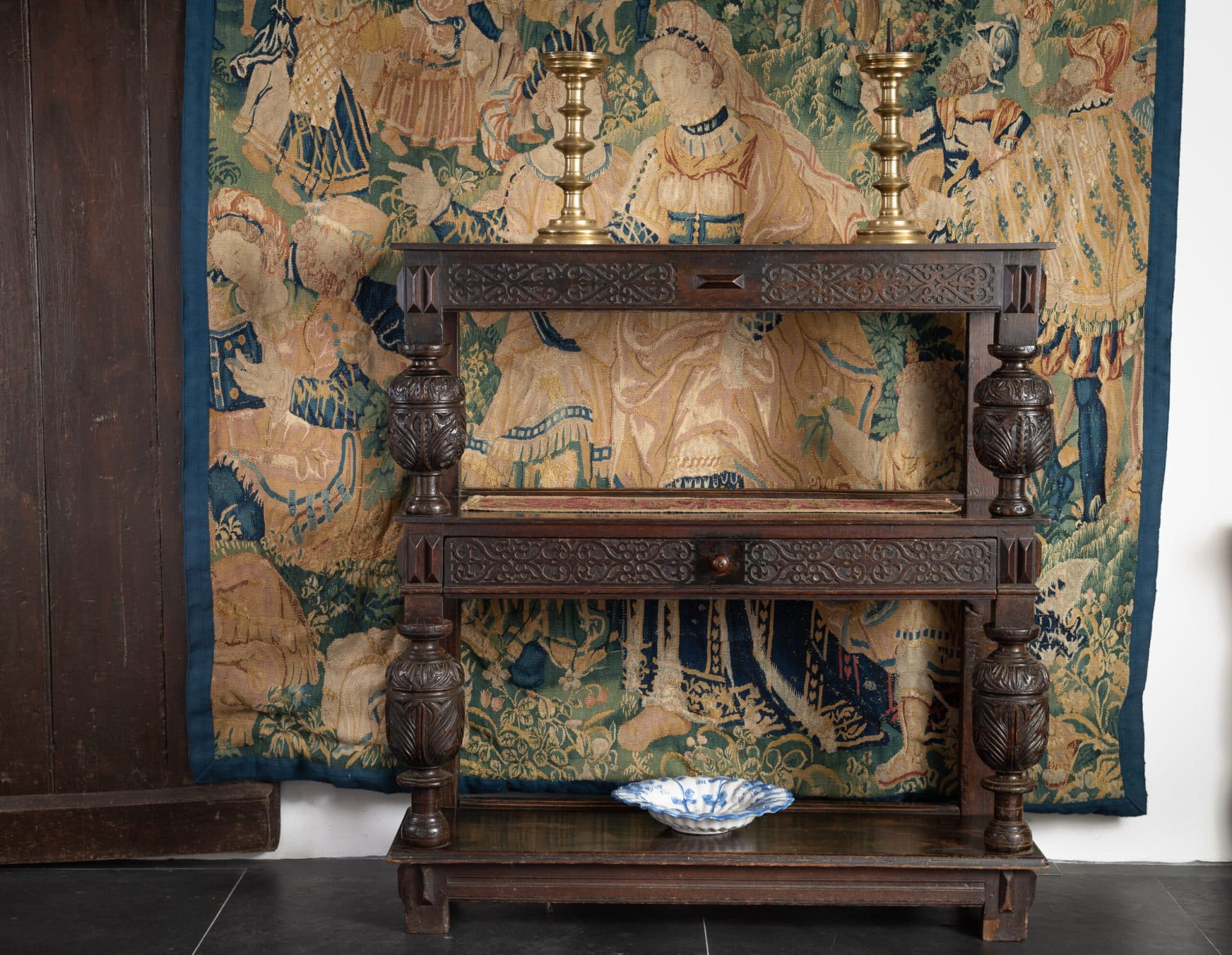 James I three tier cup-board