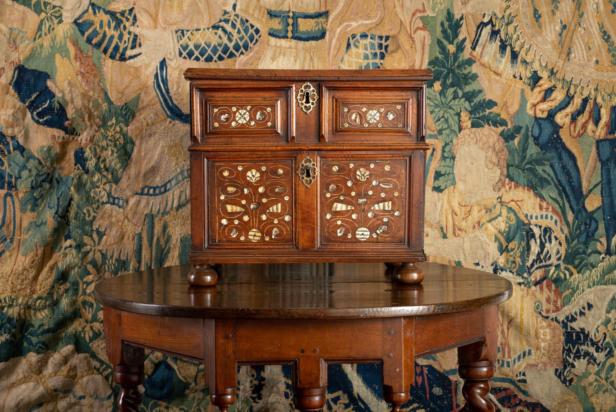 Charles I walnut table cabinet
