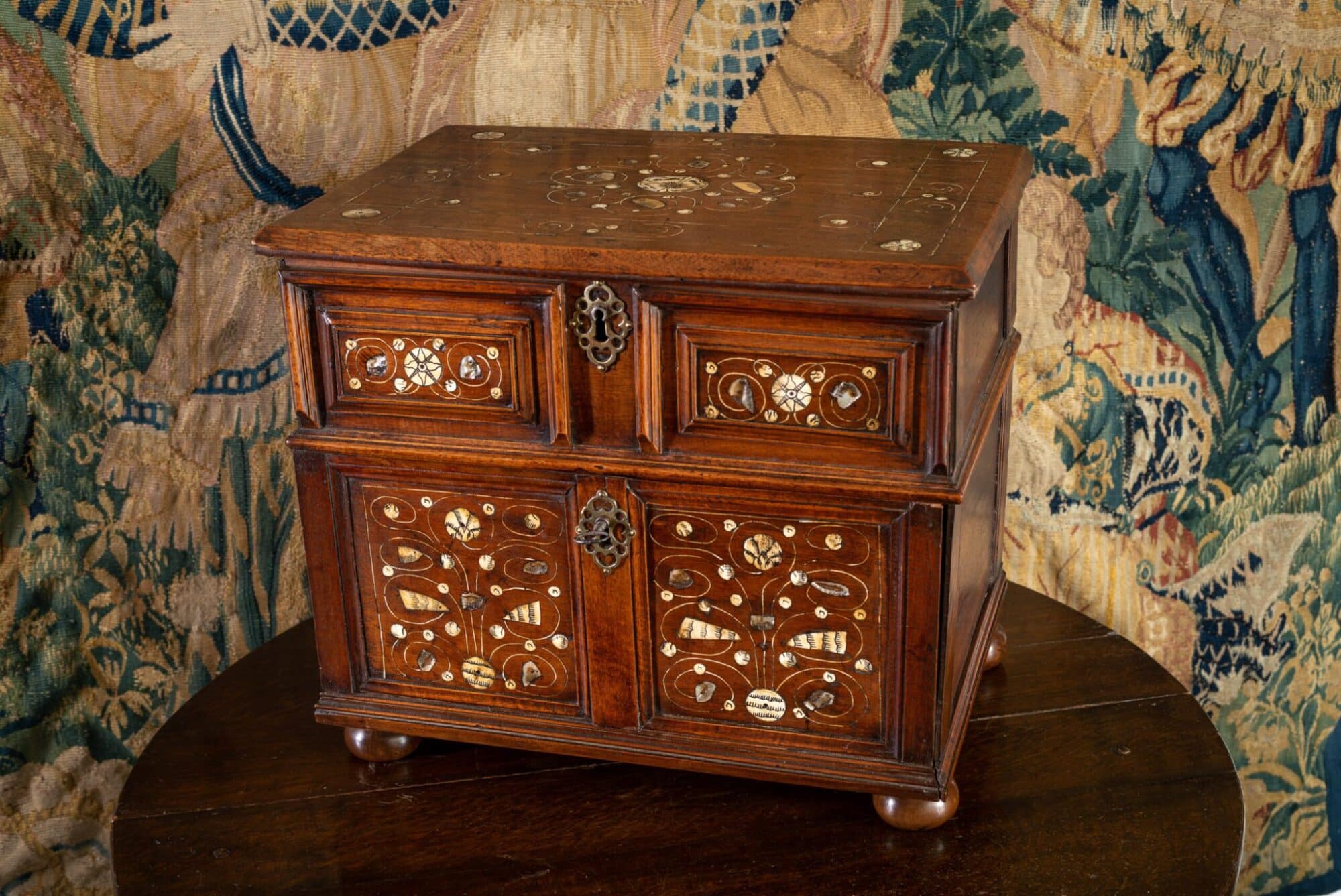 Charles I walnut table cabinet