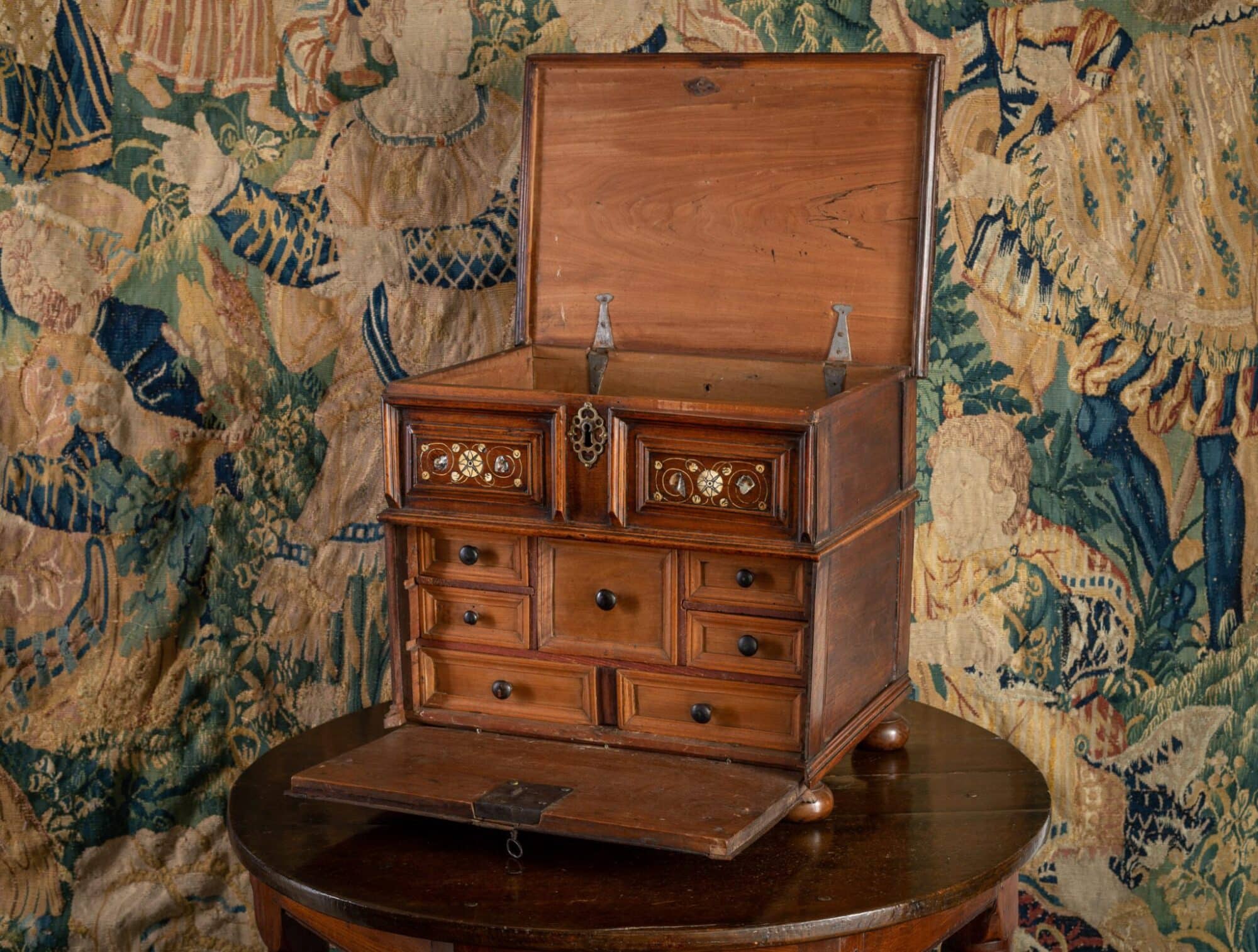 Charles I walnut table cabinet
