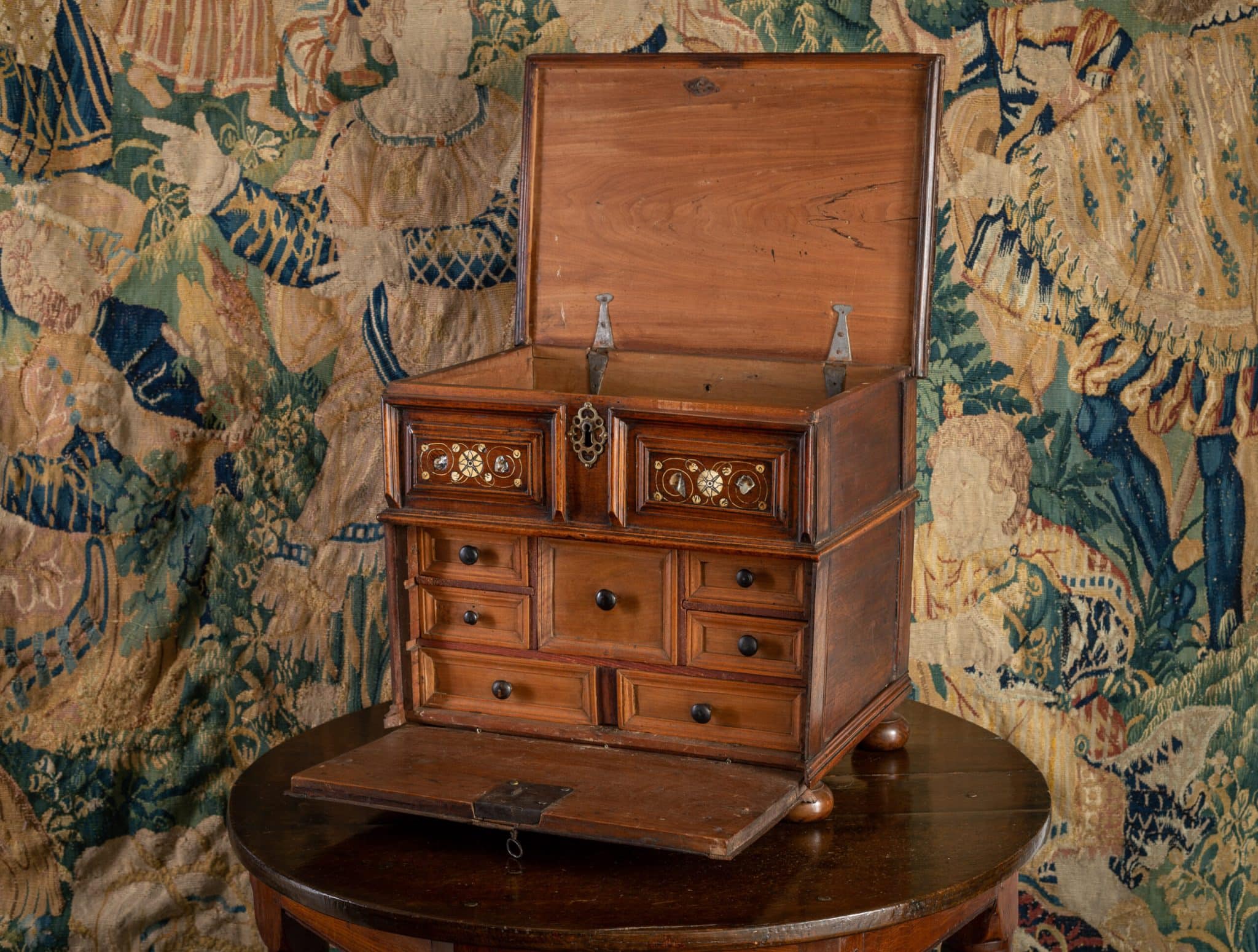 Charles I walnut table cabinet