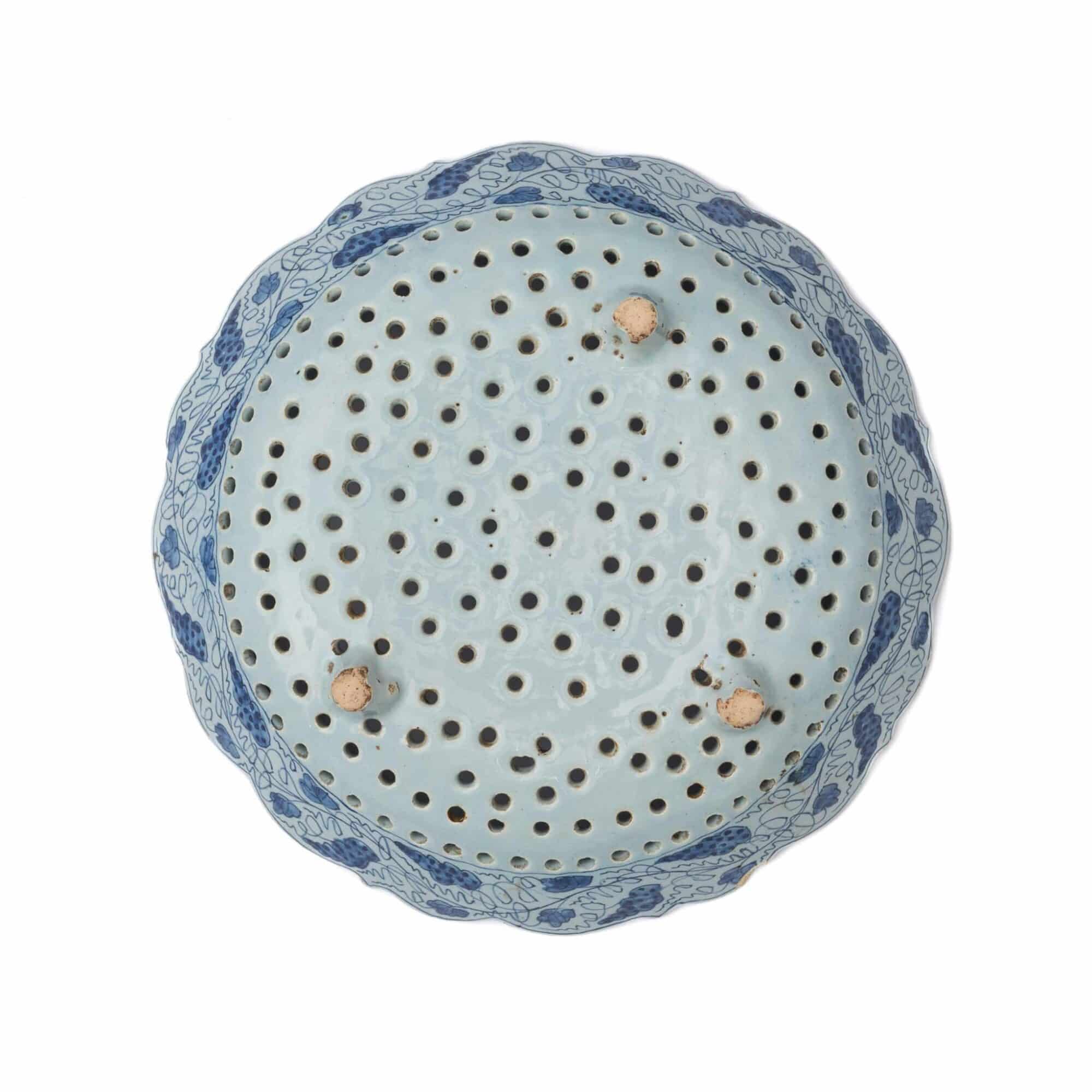 Dutch Delftware Strawberry Strainer (pierced “aardbei-schotel”)