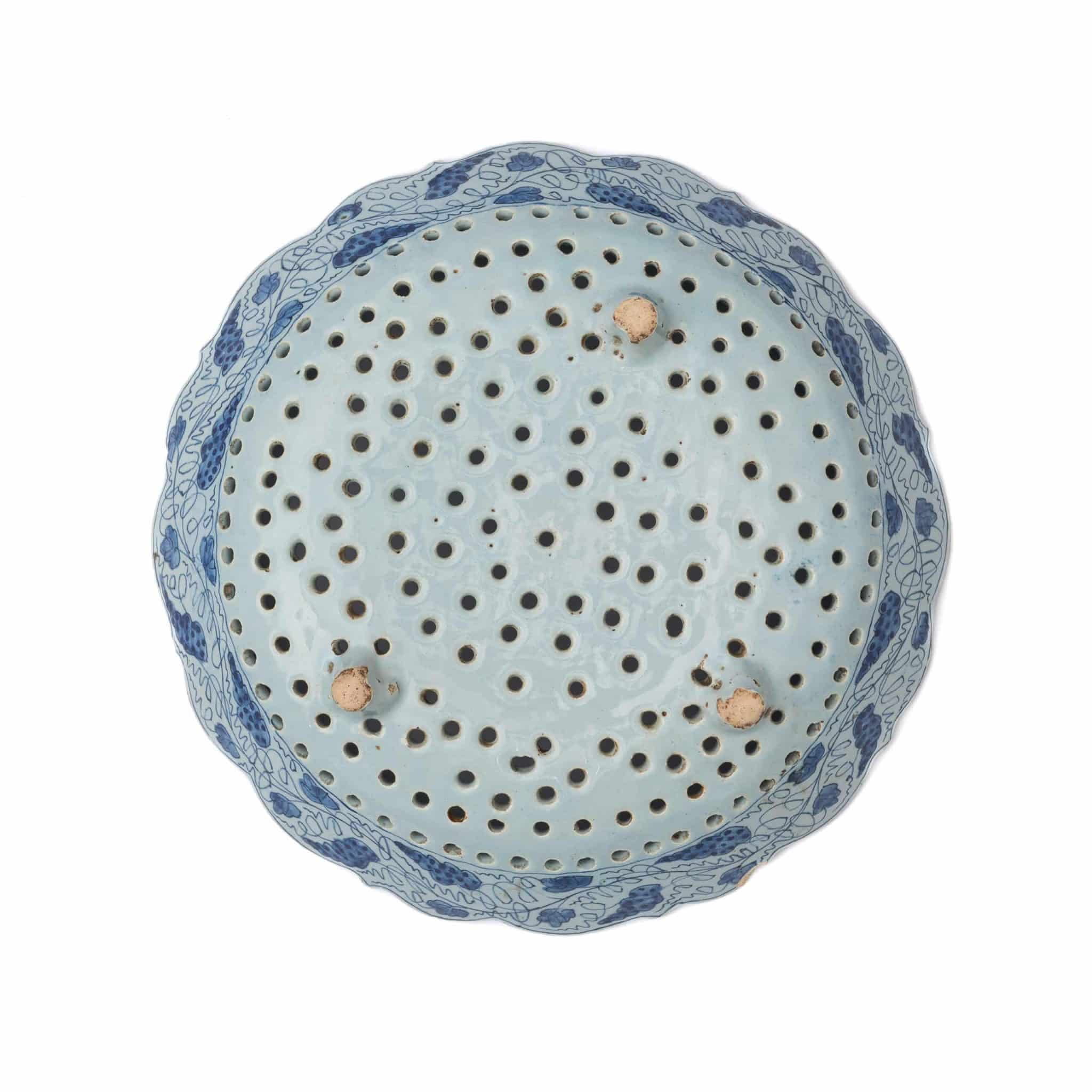 Dutch Delftware Strawberry Strainer (pierced “aardbei-schotel”)