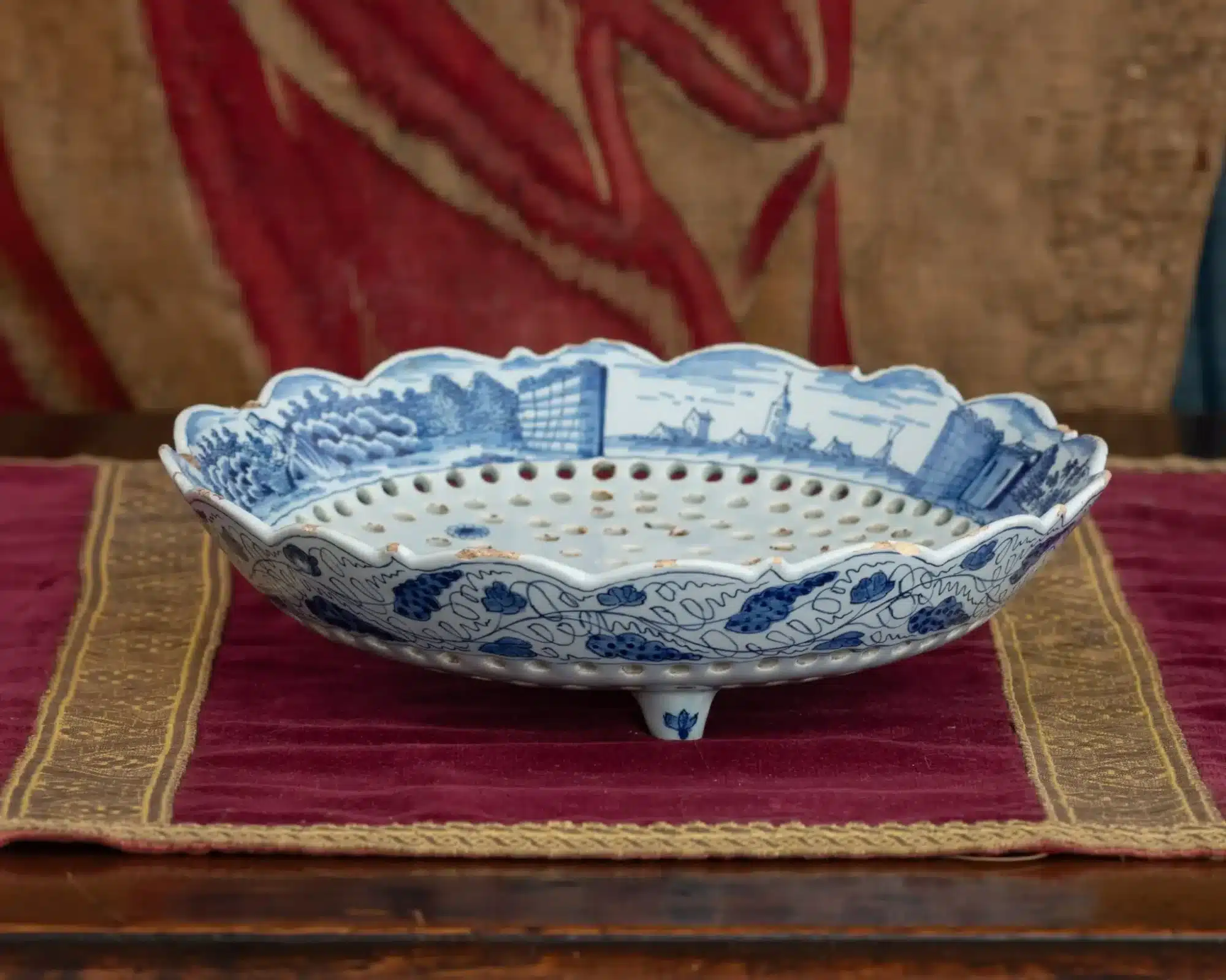 Dutch Delftware Strawberry Strainer (pierced “aardbei-schotel”)