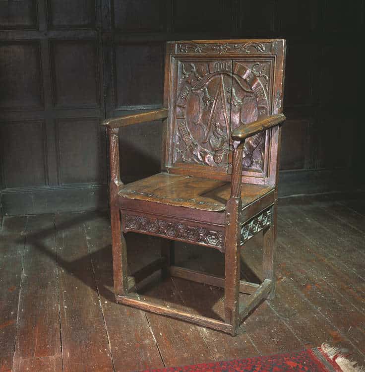 Henry VIII oak carved armchair
