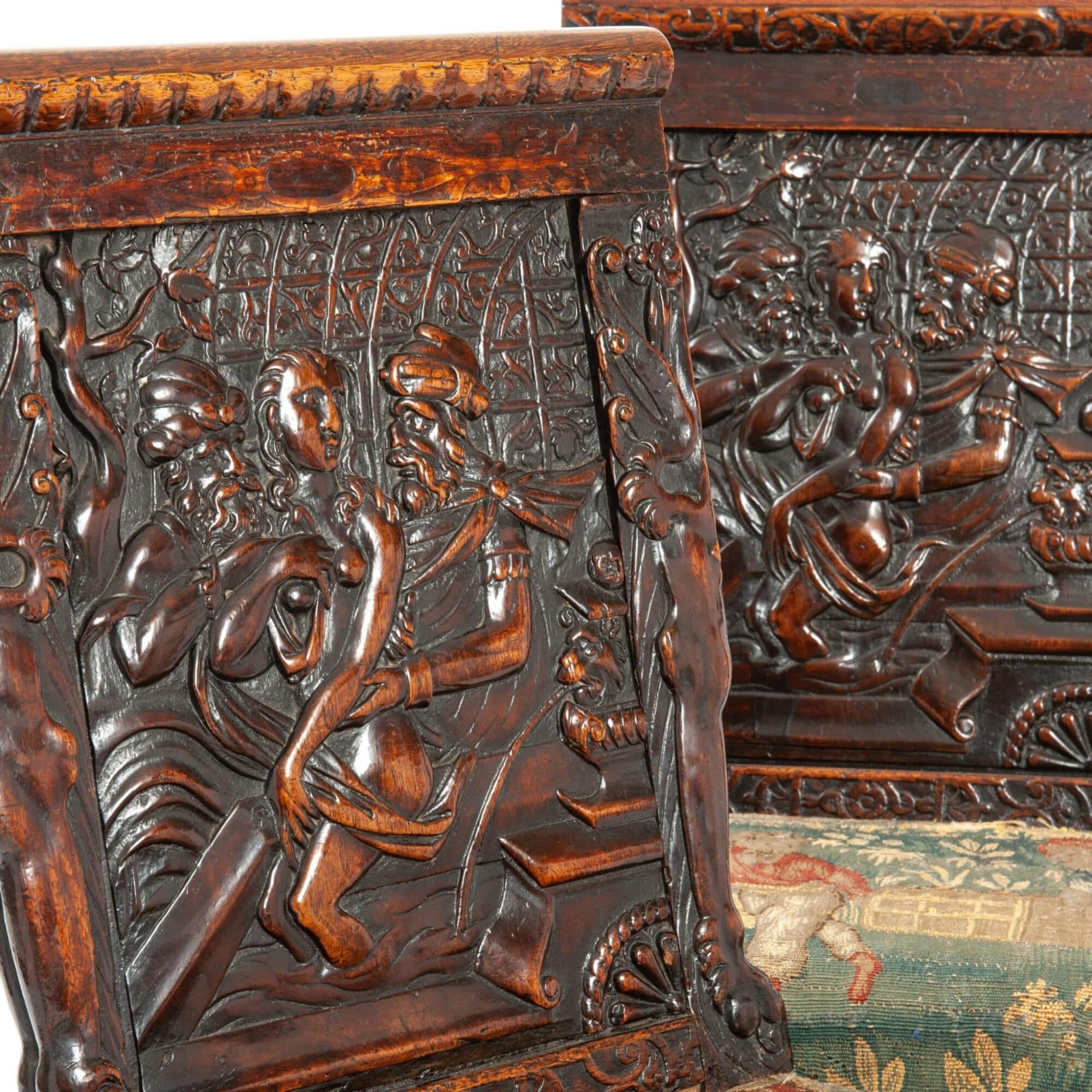 Pair of French Renaissance Walnut Chairs