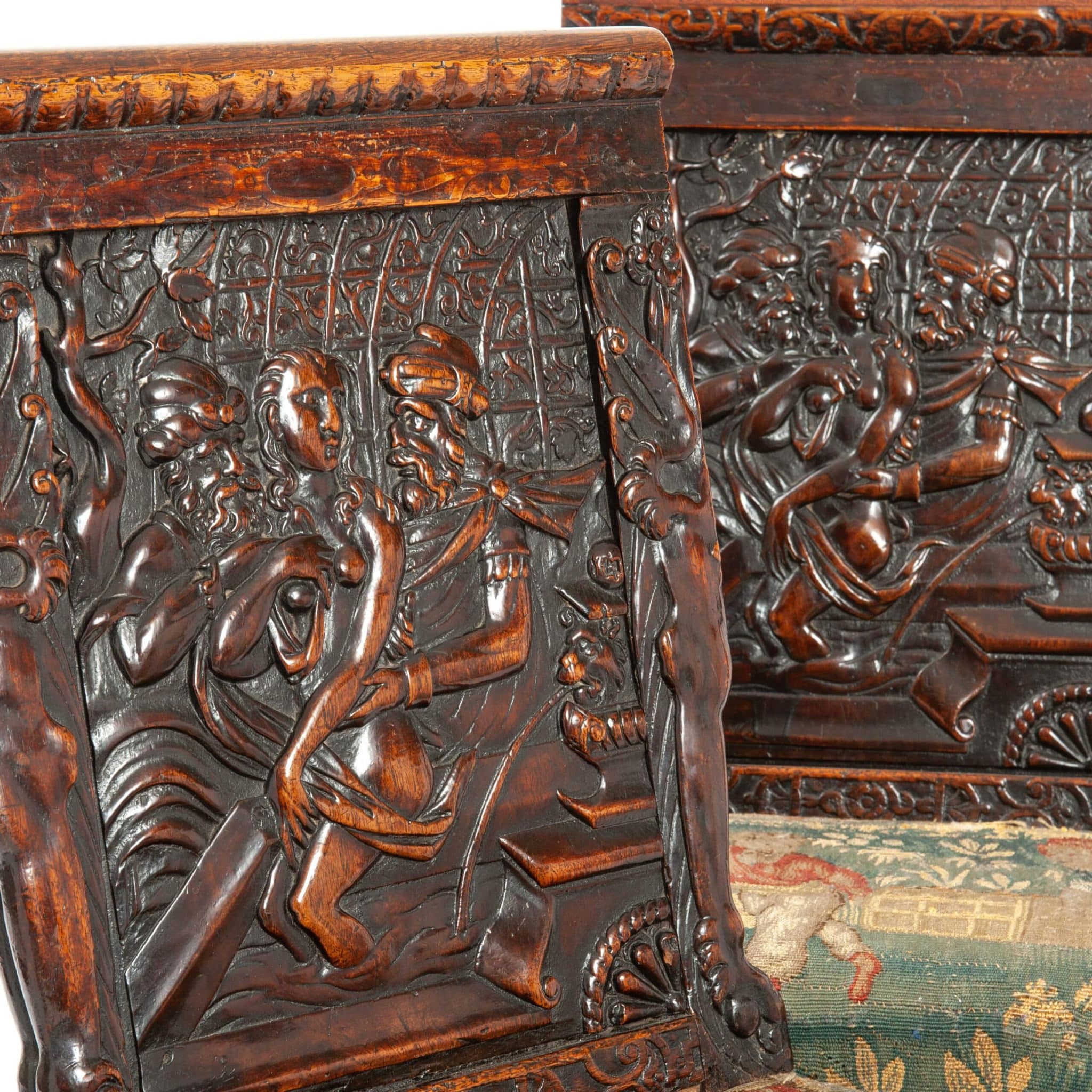 Pair of French Renaissance Walnut Chairs