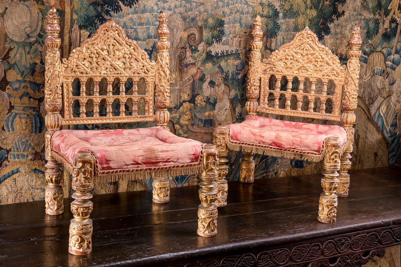 Pair of 16th century giltwood chairs