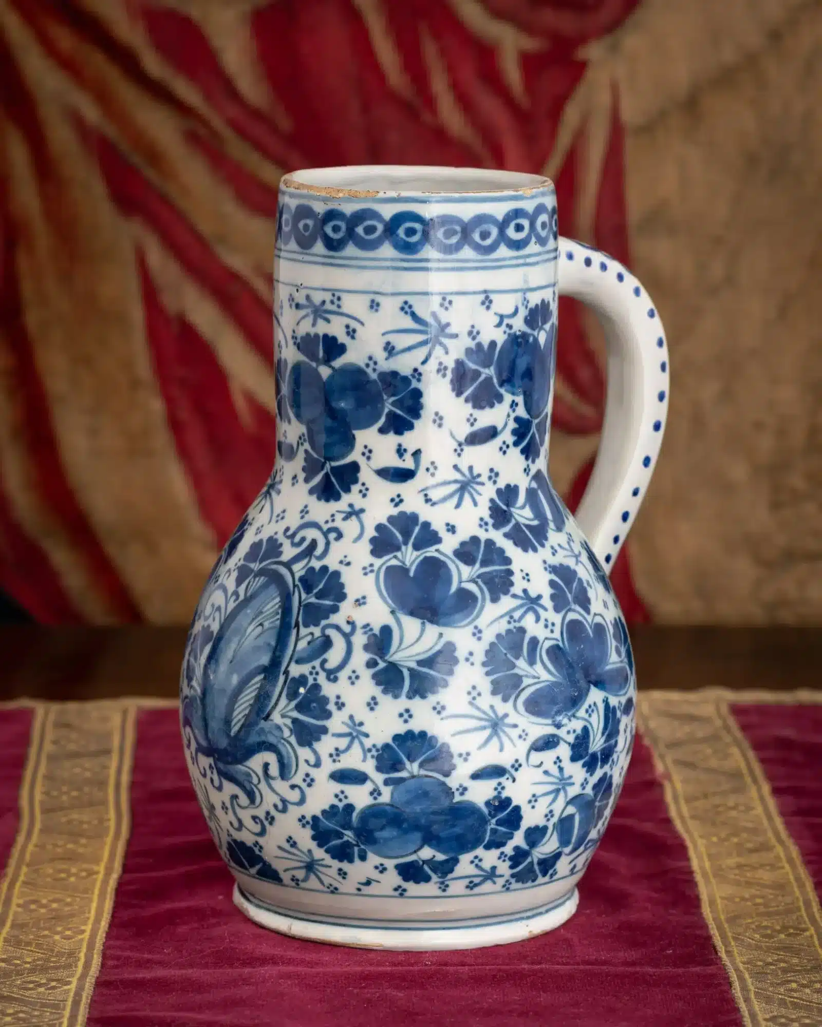 Dutch Delft Blue and White Jug