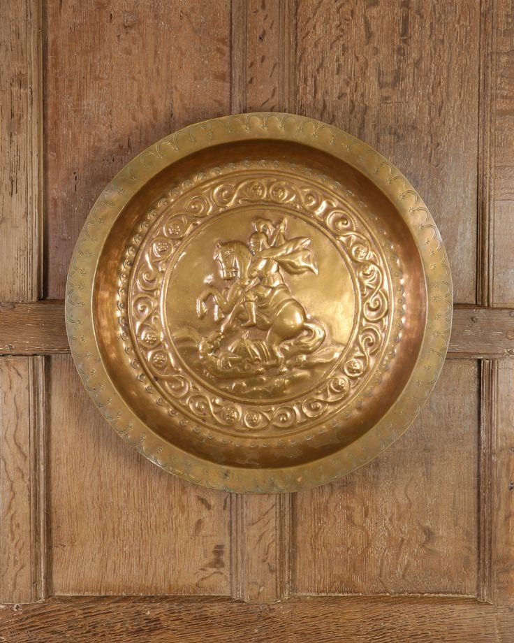 17th century brass alms dish