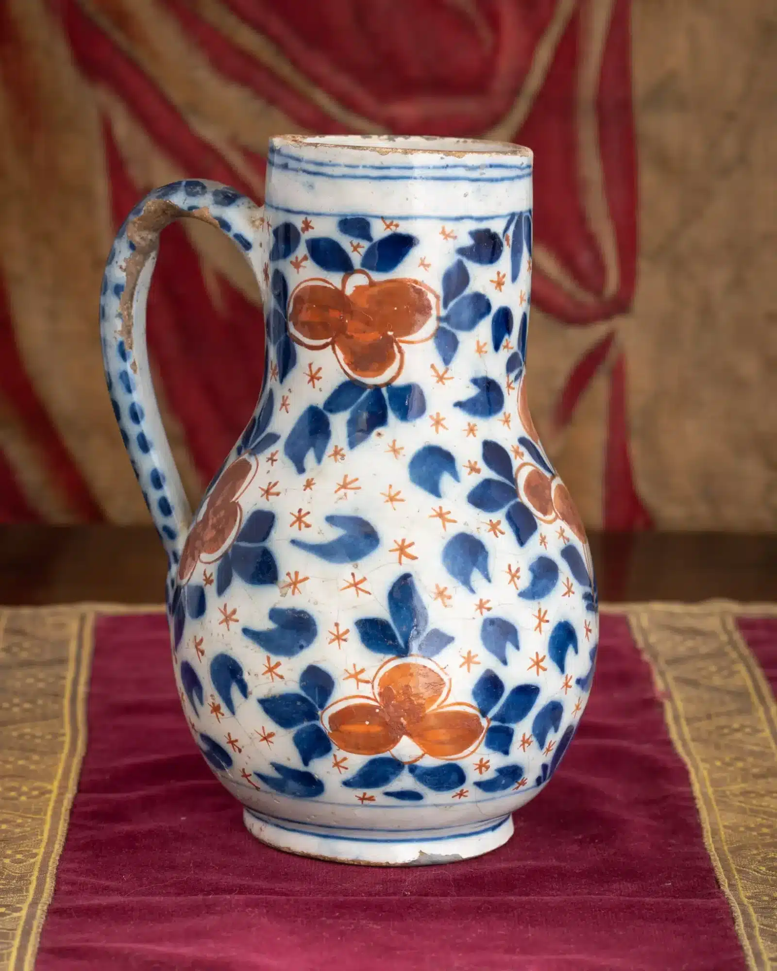 English Delftware Polychrome Jug