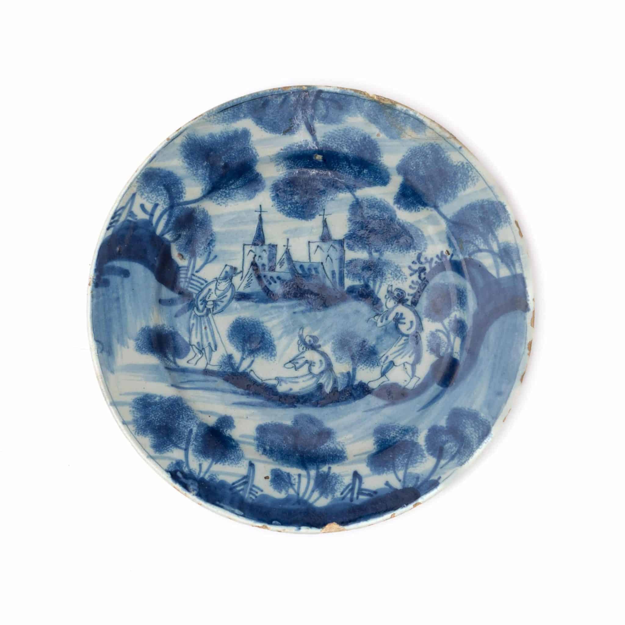 English Delftware Blue and White Plate