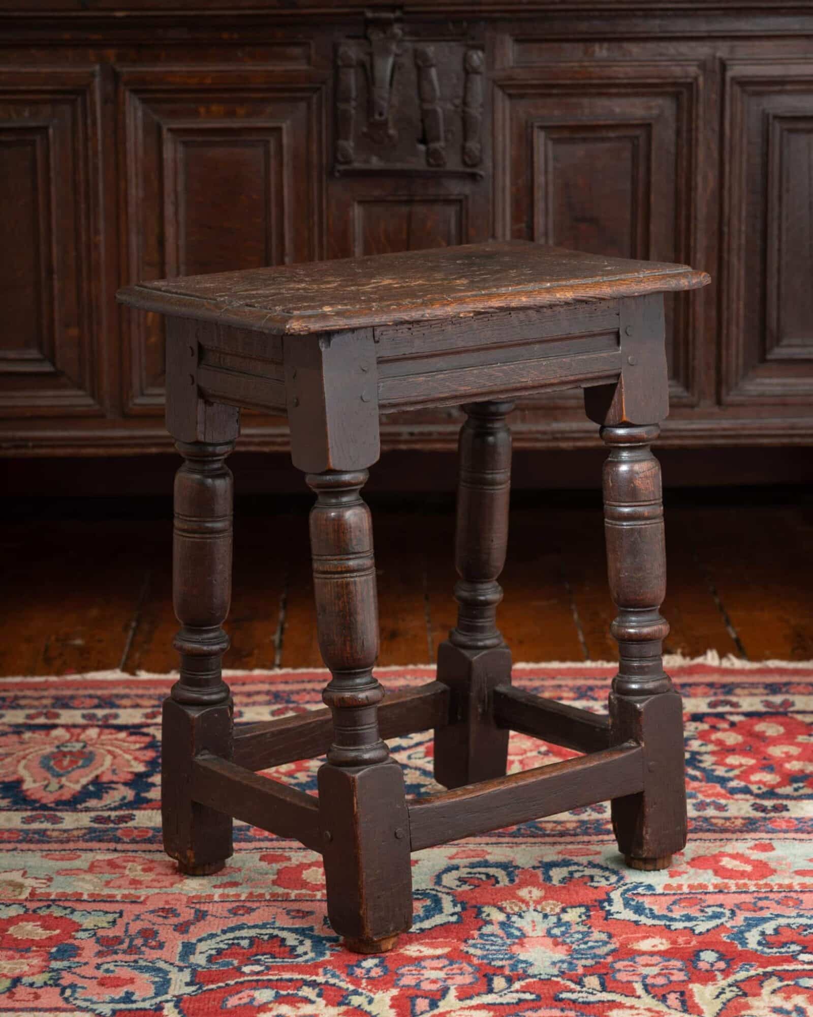 Charles I Joined Oak Stool