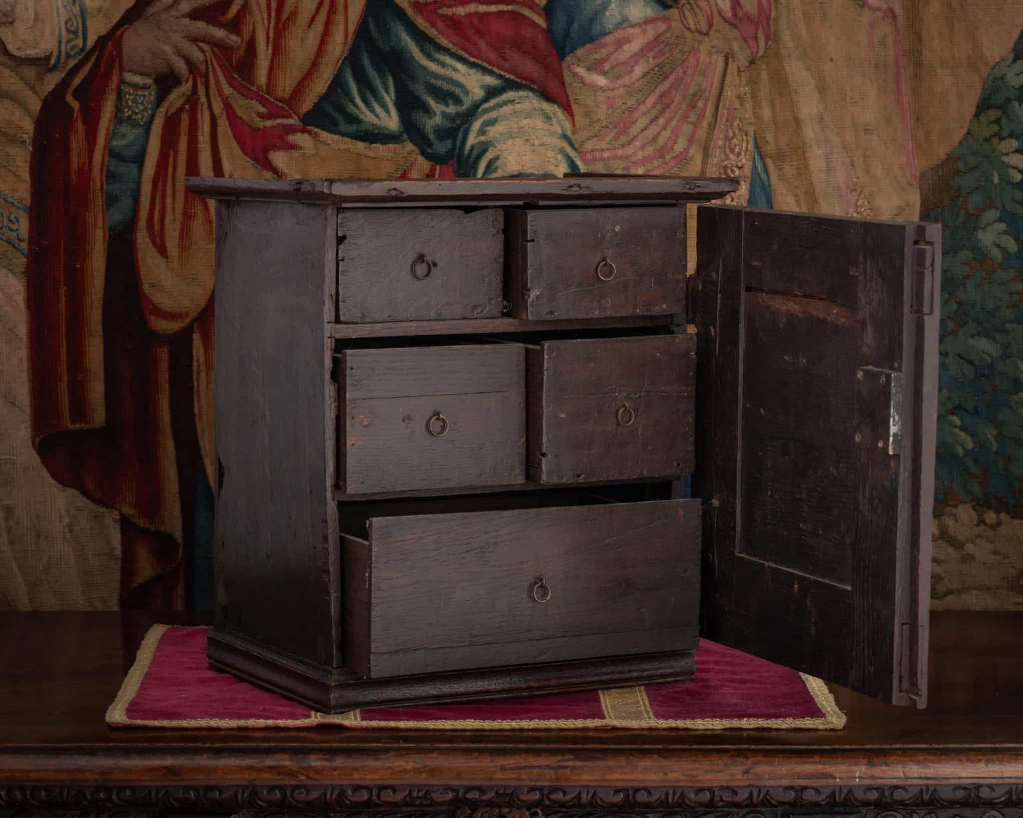 Oak Table Cabinet (“Spice” or Valuables Cabinet)