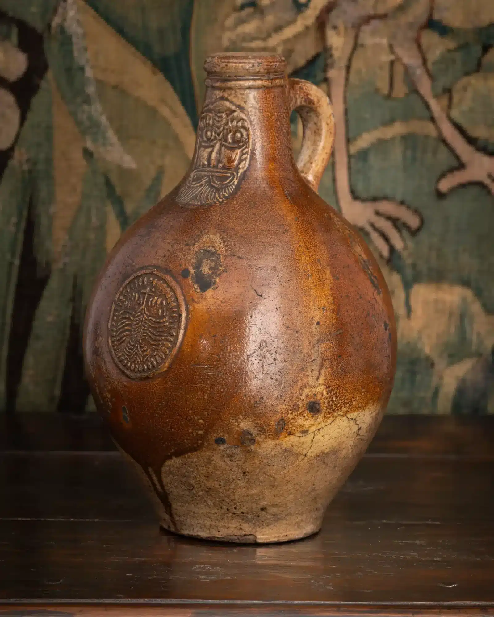 Raeren or Cologne Stoneware Bellarmine Jug