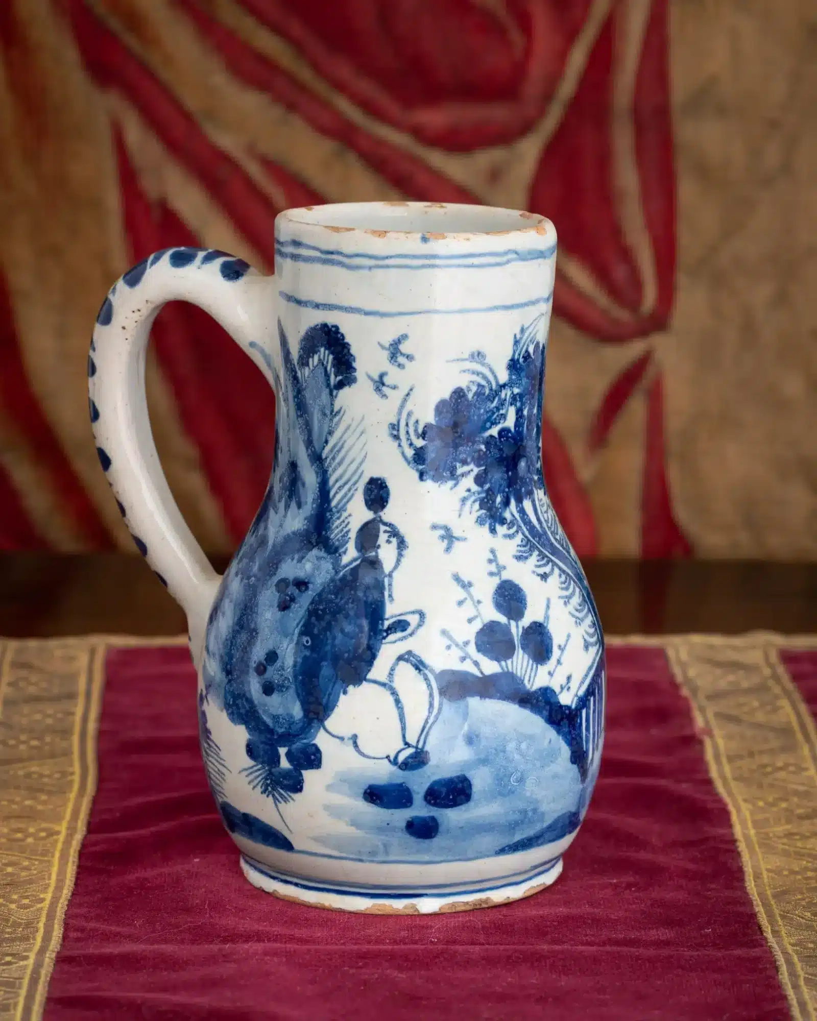 English Delftware Blue and White Jug