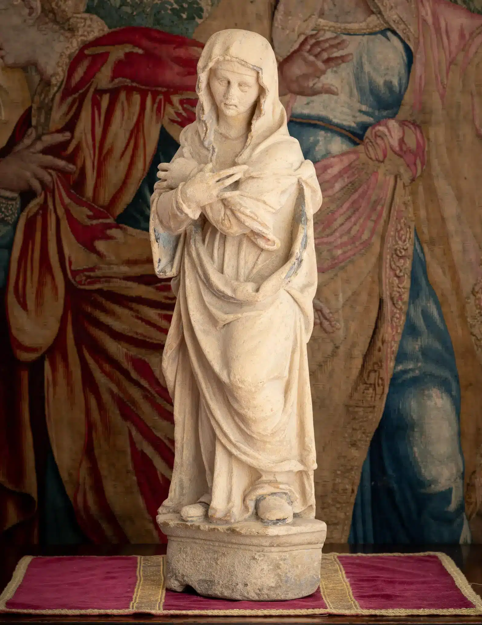 Sandstone Figure of the Virgin in Mourning