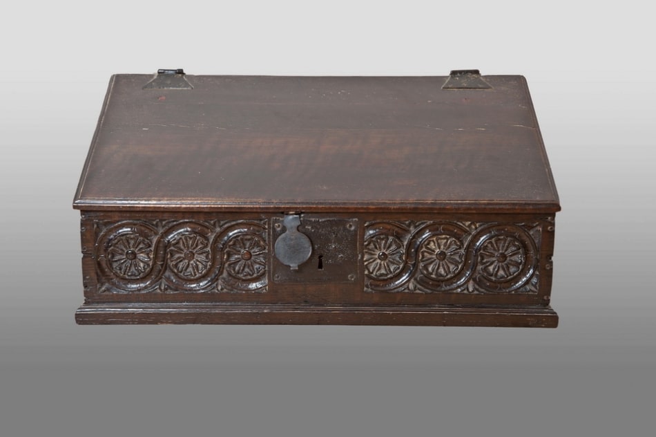 Early 17th century boarded writing slope