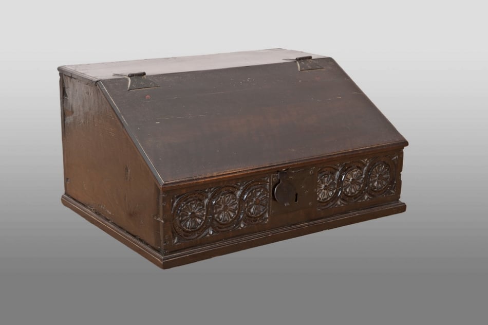 Early 17th century boarded writing slope