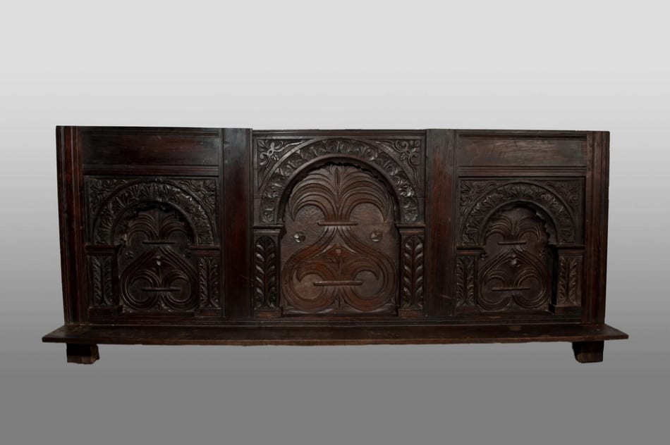 James I carved oak overmantel