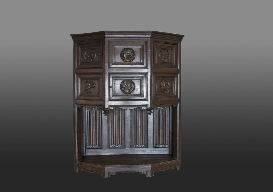 Henry VIII canted oak buffet