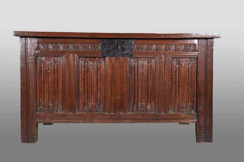 Henry VIII joined oak linenfold chest