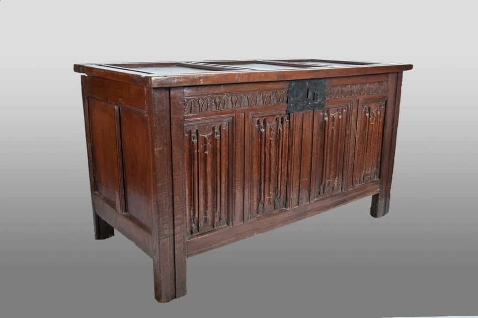 Henry VIII joined oak linenfold chest