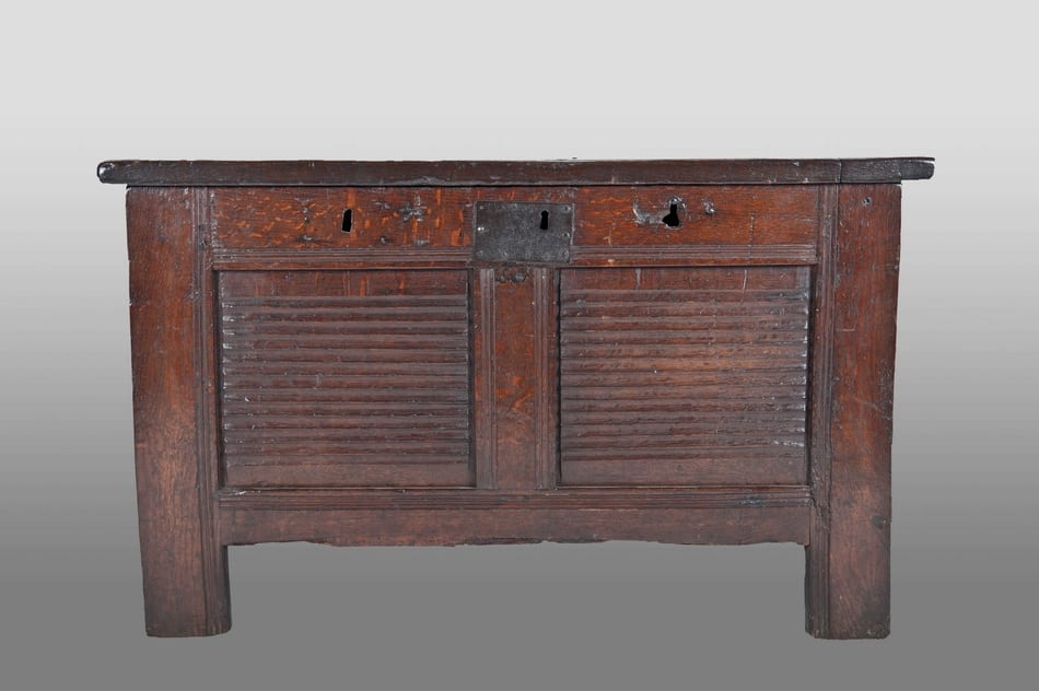 Henry VIII joined oak linenfold chest