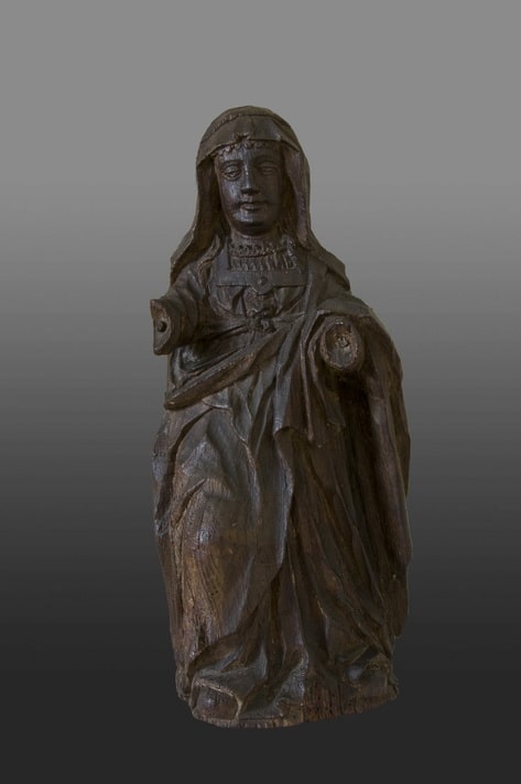 Oak sculpture of St Anne mid 15th century