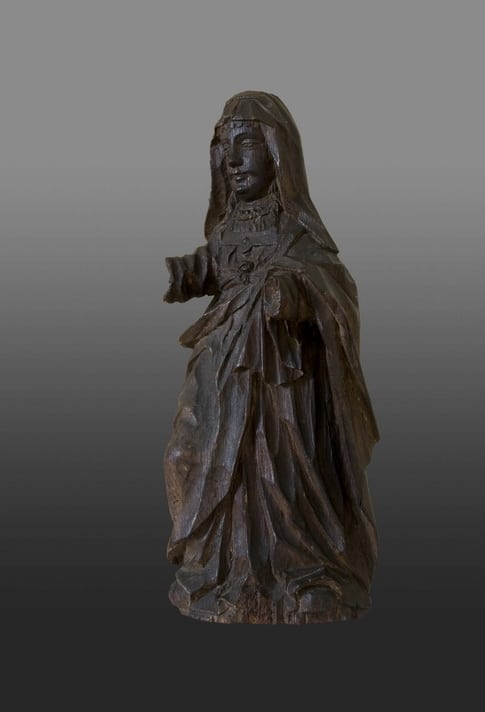 Oak sculpture of St Anne mid 15th century