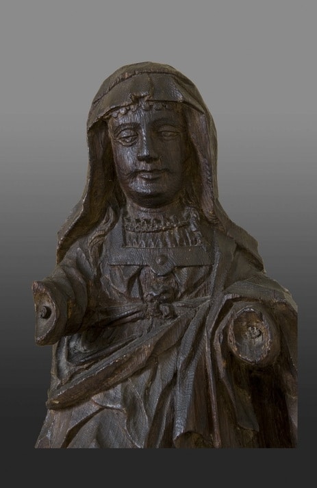 Oak sculpture of St Anne mid 15th century