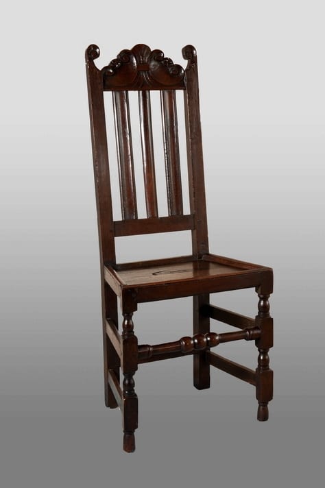Late 17th century joined oak pair of chairs