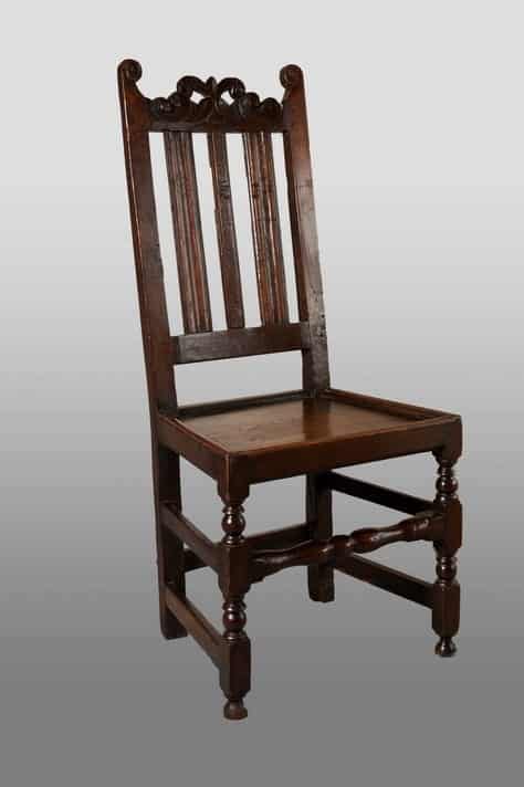 Late 17th century joined oak pair of chairs