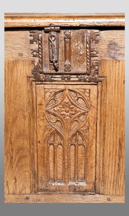 Late gothic oak throne chair