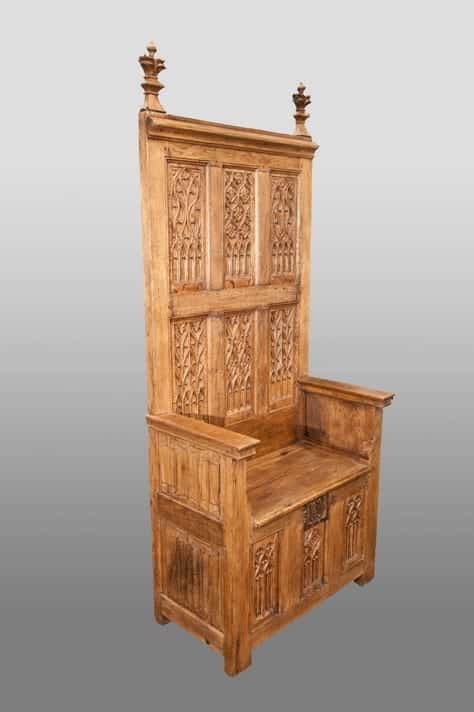 Late gothic oak throne chair