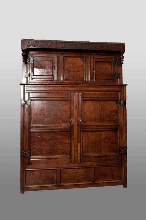 William and Mary oak press cupboard