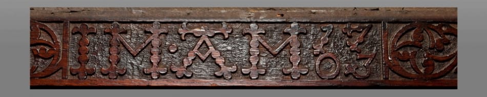 William and Mary oak press cupboard
