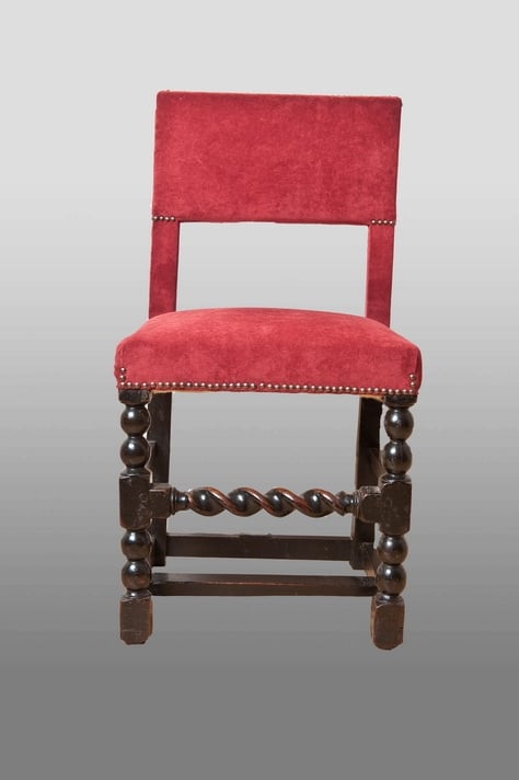 Set of five joined oak Cromwellian backstools