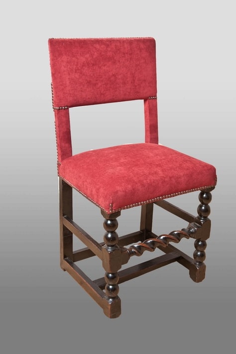 Set of five joined oak Cromwellian backstools