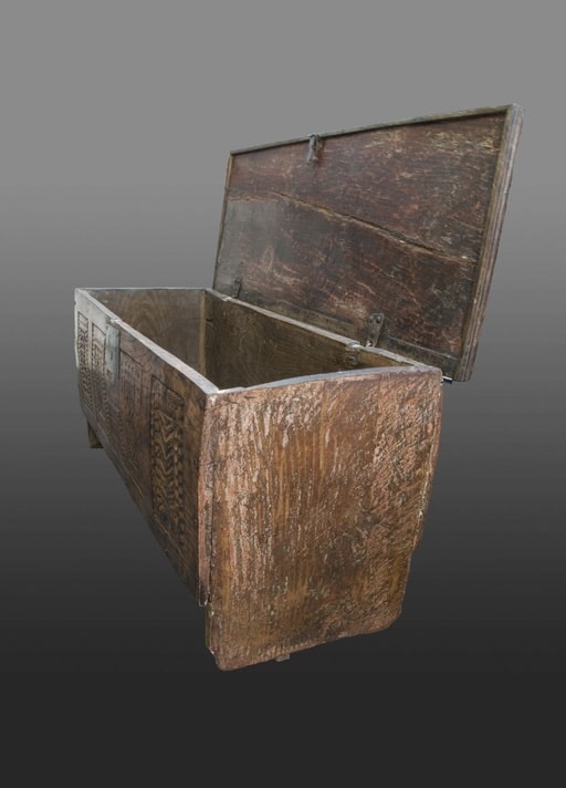 Henry VII carved board chest