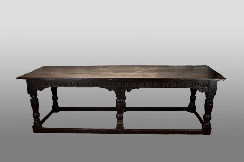 James I joined oak six leg table