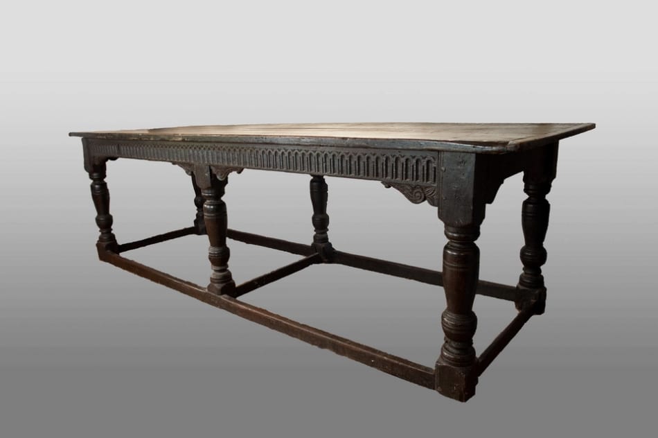 James I joined oak six leg table