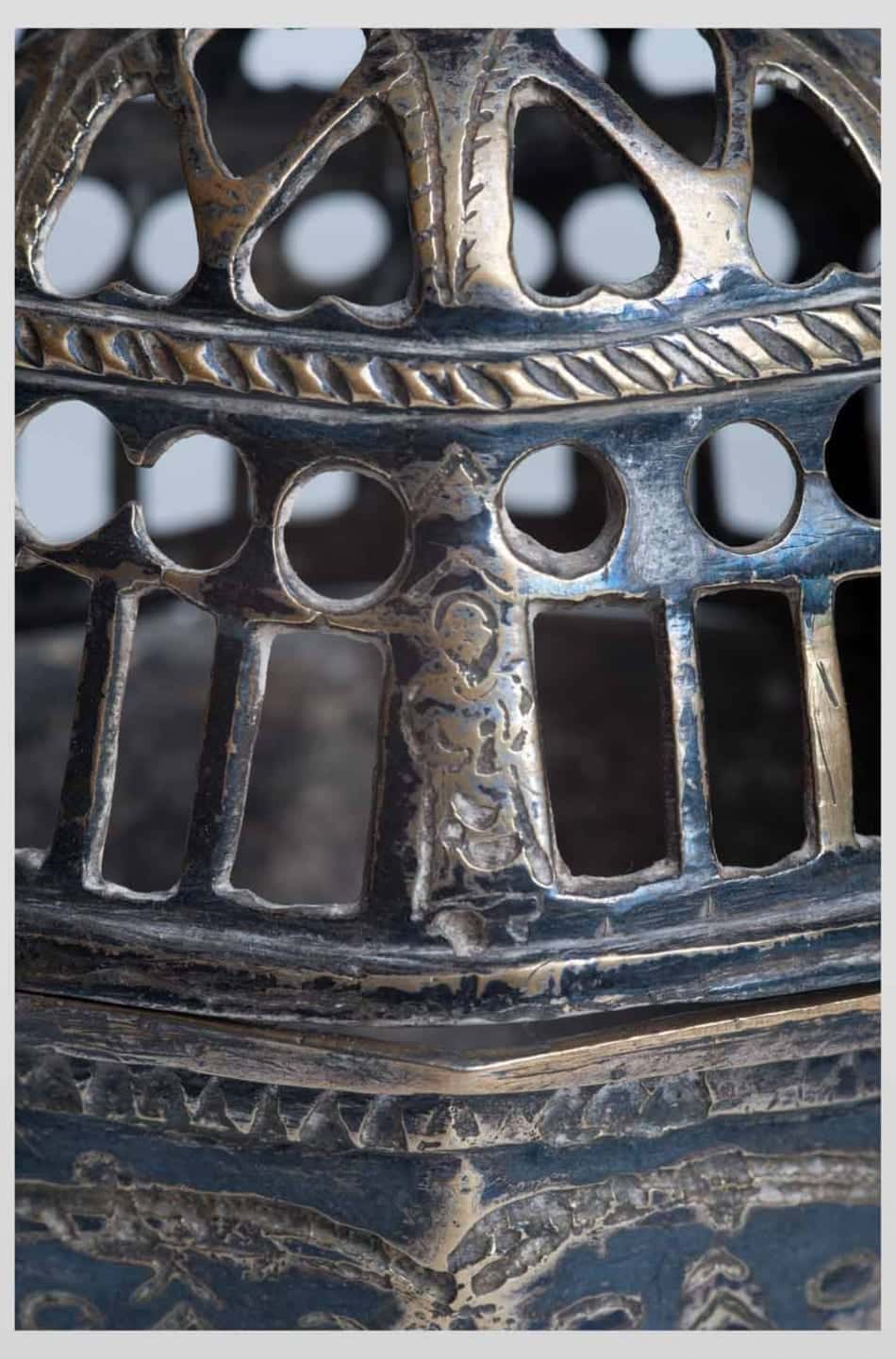 15th century silvered bronze incense burner